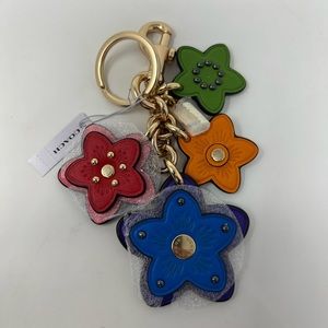 Coach Mystical Bright Wildflower Key Fob Bag Charm Keychain CA031